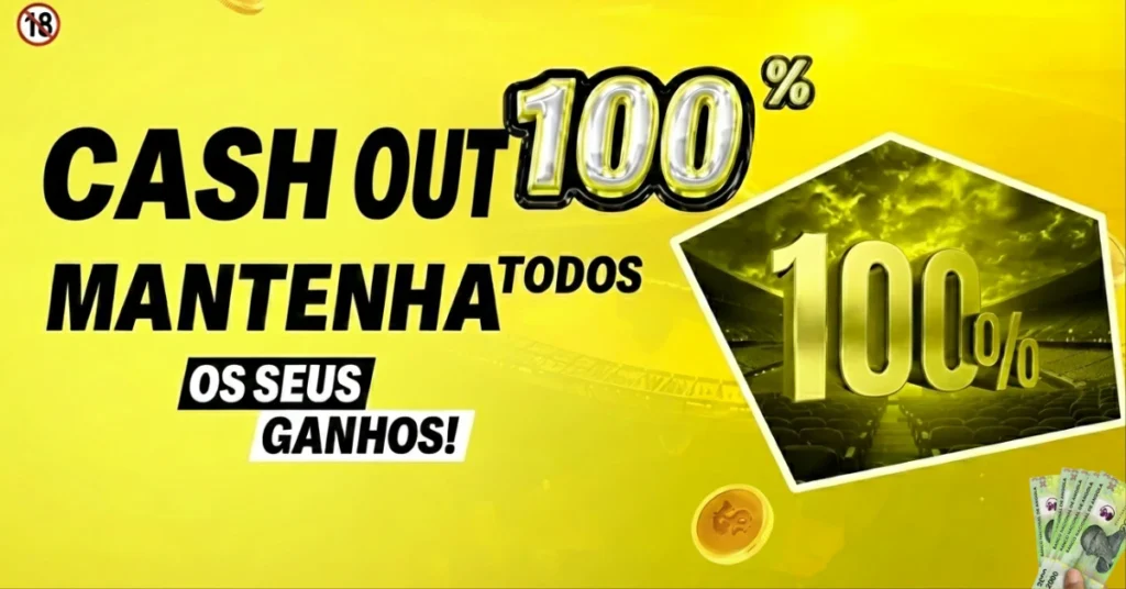Banner promocional da Kwanzabet sobre apostas seguras com destaque para as funcionalidades de Cash Out pré-jogo e em direto.